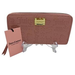 Juicy Couture Pink Blush Logo Daydream Zip Around Large Wallet NWT